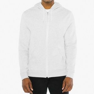 American Apparel Long Sleeve Zip Up Hoodie Dark Ash Size Large